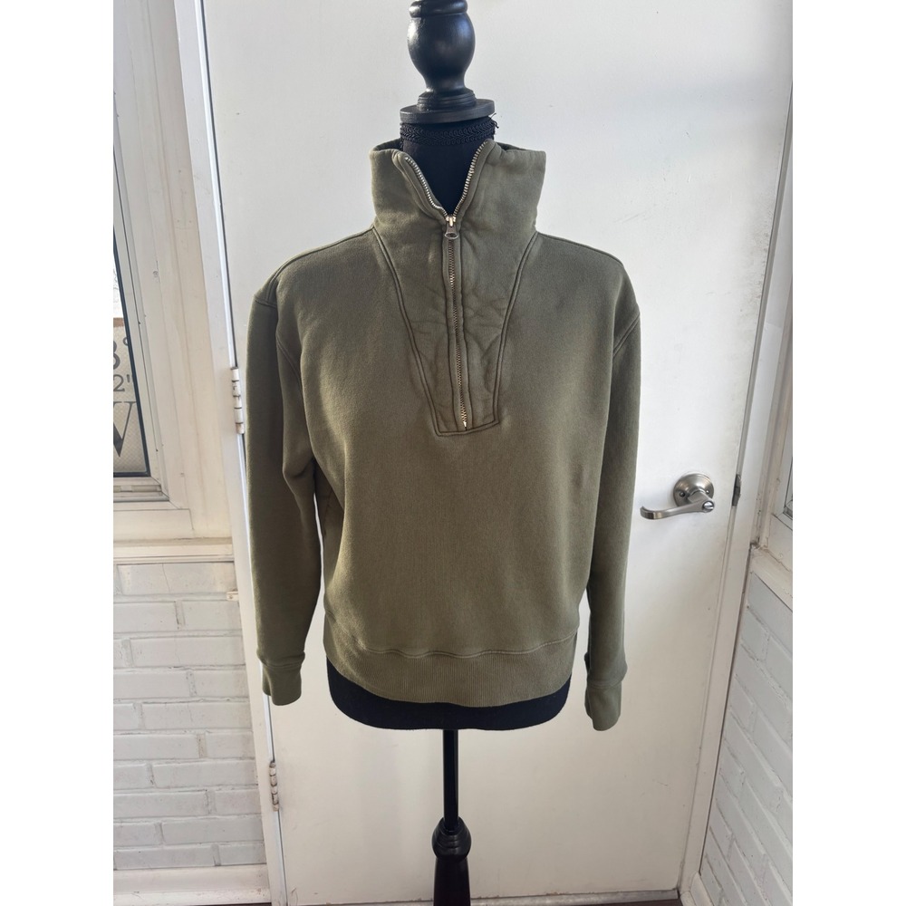 Nili Lotan Bentley Quarter Zip Sweatshirt XS athleisure‎ oversized minimalist